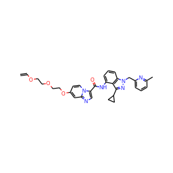 C=COCCOCCOc1ccn2c(C(=O)Nc3cccc4c3c(C3CC3)nn4Cc3cccc(C)n3)cnc2c1 ZINC000117895741