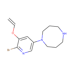 C=COc1cc(N2CCCNCCC2)cnc1Br ZINC000013704032