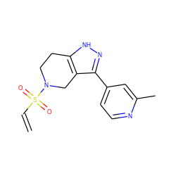 C=CS(=O)(=O)N1CCc2[nH]nc(-c3ccnc(C)c3)c2C1 ZINC000474609576