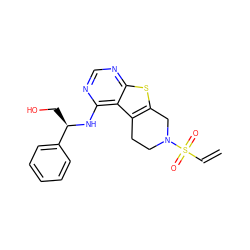 C=CS(=O)(=O)N1CCc2c(sc3ncnc(N[C@H](CO)c4ccccc4)c23)C1 ZINC000064527160