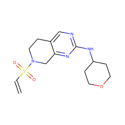 C=CS(=O)(=O)N1CCc2cnc(NC3CCOCC3)nc2C1 ZINC000474609759