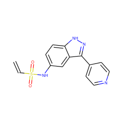 C=CS(=O)(=O)Nc1ccc2[nH]nc(-c3ccncc3)c2c1 ZINC000474608487