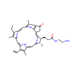 C=Cc1c(C)c2cc3nc(c4c5[nH]c(cc6nc(cc1[nH]2)c(C)c6CC)c(C)c5C(=O)C4)[C@@H](CCC(=O)NCCN)[C@@H]3C ZINC000066066518