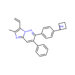 C=Cc1c(C)nc2cc(-c3ccccc3)c(-c3ccc(C4(N)CCC4)cc3)nn12 ZINC000146990060