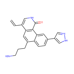 C=Cc1c[nH]c(=O)c2c1cc(CCCN)c1ccc(-c3cn[nH]c3)cc12 ZINC000028955983