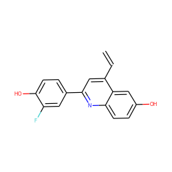 C=Cc1cc(-c2ccc(O)c(F)c2)nc2ccc(O)cc12 ZINC000028528137