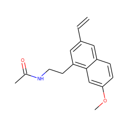 C=Cc1cc(CCNC(C)=O)c2cc(OC)ccc2c1 ZINC000082155491