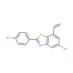 C=Cc1cc(O)cc2nc(-c3ccc(O)cc3)oc12 ZINC000013583694