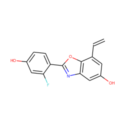 C=Cc1cc(O)cc2nc(-c3ccc(O)cc3F)oc12 ZINC000013583710