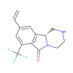 C=Cc1cc2c(c(C(F)(F)F)c1)C(=O)N1CCNC[C@@H]21 ZINC000036270521