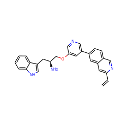 C=Cc1cc2cc(-c3cncc(OC[C@@H](N)Cc4c[nH]c5ccccc45)c3)ccc2cn1 ZINC000014962589