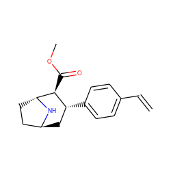 C=Cc1ccc([C@@H]2C[C@H]3CC[C@@H](N3)[C@H]2C(=O)OC)cc1 ZINC000101127063