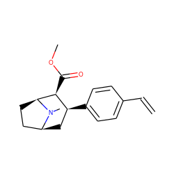 C=Cc1ccc([C@H]2C[C@H]3CC[C@@H]([C@H]2C(=O)OC)N3C)cc1 ZINC000027310256