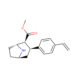 C=Cc1ccc([C@H]2C[C@H]3CC[C@@H](N3)[C@H]2C(=O)OC)cc1 ZINC000100779758