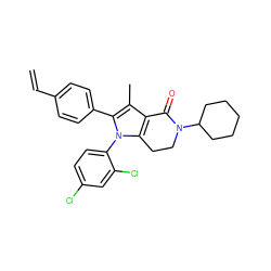 C=Cc1ccc(-c2c(C)c3c(n2-c2ccc(Cl)cc2Cl)CCN(C2CCCCC2)C3=O)cc1 ZINC000028706502