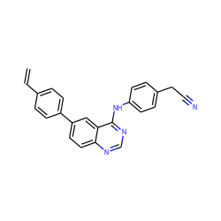 C=Cc1ccc(-c2ccc3ncnc(Nc4ccc(CC#N)cc4)c3c2)cc1 ZINC001772624289