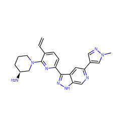 C=Cc1ccc(-c2n[nH]c3cnc(-c4cnn(C)c4)cc23)nc1N1CCC[C@H](N)C1 ZINC000224617587