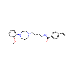 C=Cc1ccc(C(=O)NCCCCN2CCCN(c3ccccc3OC)CC2)cc1 ZINC000096270634