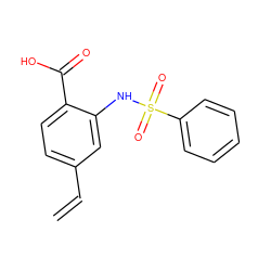 C=Cc1ccc(C(=O)O)c(NS(=O)(=O)c2ccccc2)c1 ZINC000103239732