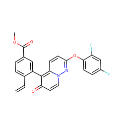 C=Cc1ccc(C(=O)OC)cc1-c1c(=O)ccn2nc(Oc3ccc(F)cc3F)ccc12 ZINC000084731515