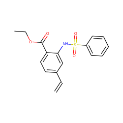 C=Cc1ccc(C(=O)OCC)c(NS(=O)(=O)c2ccccc2)c1 ZINC000103238857