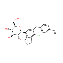 C=Cc1ccc(Cc2cc([C@@H]3O[C@H](CO)[C@@H](O)[C@H](O)[C@H]3O)c3c(c2Cl)CCC3)cc1 ZINC000206270134