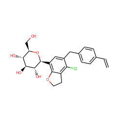 C=Cc1ccc(Cc2cc([C@@H]3O[C@H](CO)[C@@H](O)[C@H](O)[C@H]3O)c3c(c2Cl)CCO3)cc1 ZINC000206270179