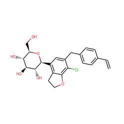 C=Cc1ccc(Cc2cc([C@@H]3O[C@H](CO)[C@@H](O)[C@H](O)[C@H]3O)c3c(c2Cl)OCC3)cc1 ZINC000214167078