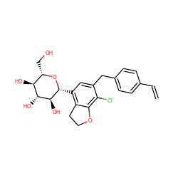 C=Cc1ccc(Cc2cc([C@H]3O[C@@H](CO)[C@H](O)[C@@H](O)[C@@H]3O)c3c(c2Cl)OCC3)cc1 ZINC001772645727