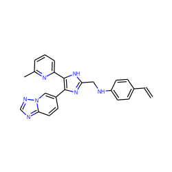 C=Cc1ccc(NCc2nc(-c3ccc4ncnn4c3)c(-c3cccc(C)n3)[nH]2)cc1 ZINC000113387204