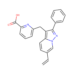 C=Cc1ccc2c(Cc3cccc(C(=O)O)n3)c(-c3ccccc3)nn2c1 ZINC000203413077