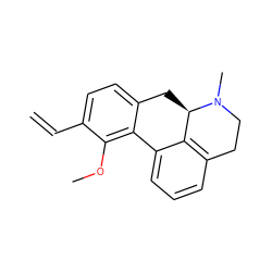 C=Cc1ccc2c(c1OC)-c1cccc3c1[C@@H](C2)N(C)CC3 ZINC000013757597