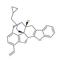 C=Cc1ccc2c3c1O[C@H]1c4[nH]c5ccccc5c4C[C@@]4(O)[C@@H](C2)N(CC2CC2)CC[C@]314 ZINC000027894085