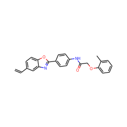 C=Cc1ccc2oc(-c3ccc(NC(=O)COc4ccccc4C)cc3)nc2c1 ZINC000045350498