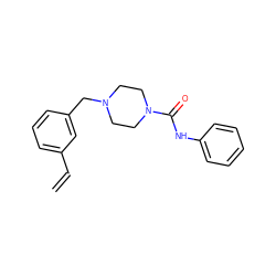 C=Cc1cccc(CN2CCN(C(=O)Nc3ccccc3)CC2)c1 ZINC000035995374