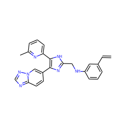 C=Cc1cccc(NCc2nc(-c3ccc4ncnn4c3)c(-c3cccc(C)n3)[nH]2)c1 ZINC000113389294