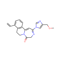 C=Cc1cccc2c1CCN1C(=O)CN=C(n3cnc(COC)c3)C=C21 ZINC000149150598