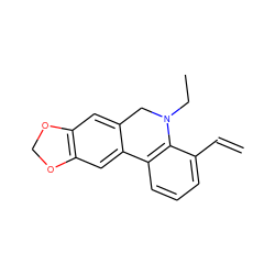 C=Cc1cccc2c1N(CC)Cc1cc3c(cc1-2)OCO3 ZINC000028640780