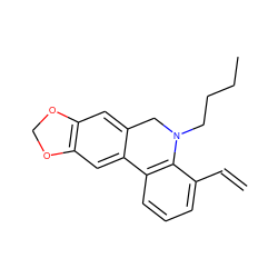 C=Cc1cccc2c1N(CCCC)Cc1cc3c(cc1-2)OCO3 ZINC000028641178