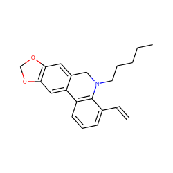 C=Cc1cccc2c1N(CCCCC)Cc1cc3c(cc1-2)OCO3 ZINC000028641179