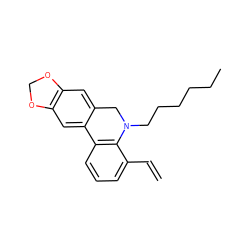 C=Cc1cccc2c1N(CCCCCC)Cc1cc3c(cc1-2)OCO3 ZINC000028641368