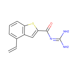 C=Cc1cccc2sc(C(=O)N=C(N)N)cc12 ZINC000028524191