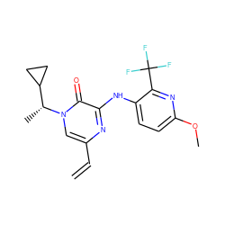 C=Cc1cn([C@H](C)C2CC2)c(=O)c(Nc2ccc(OC)nc2C(F)(F)F)n1 ZINC000043011234