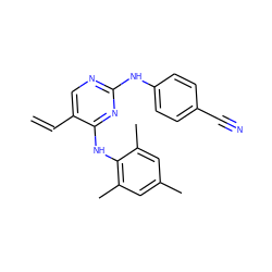 C=Cc1cnc(Nc2ccc(C#N)cc2)nc1Nc1c(C)cc(C)cc1C ZINC000005930558