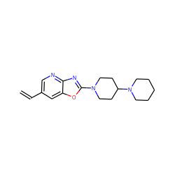 C=Cc1cnc2nc(N3CCC(N4CCCCC4)CC3)oc2c1 ZINC000073296380