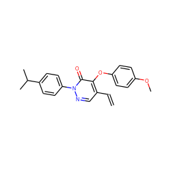 C=Cc1cnn(-c2ccc(C(C)C)cc2)c(=O)c1Oc1ccc(OC)cc1 ZINC000066156361