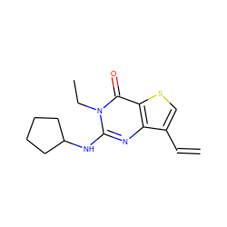 C=Cc1csc2c(=O)n(CC)c(NC3CCCC3)nc12 ZINC000299841098