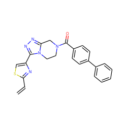 C=Cc1nc(-c2nnc3n2CCN(C(=O)c2ccc(-c4ccccc4)cc2)C3)cs1 ZINC000142906262