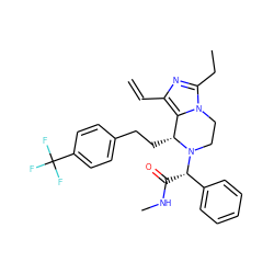 C=Cc1nc(CC)n2c1[C@@H](CCc1ccc(C(F)(F)F)cc1)N([C@@H](C(=O)NC)c1ccccc1)CC2 ZINC000095601043