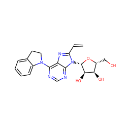 C=Cc1nc2c(N3CCc4ccccc43)ncnc2n1[C@@H]1O[C@H](CO)[C@@H](O)[C@H]1O ZINC000013643693